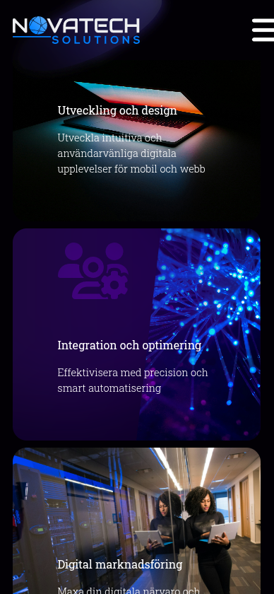 picture of novatech landing page project